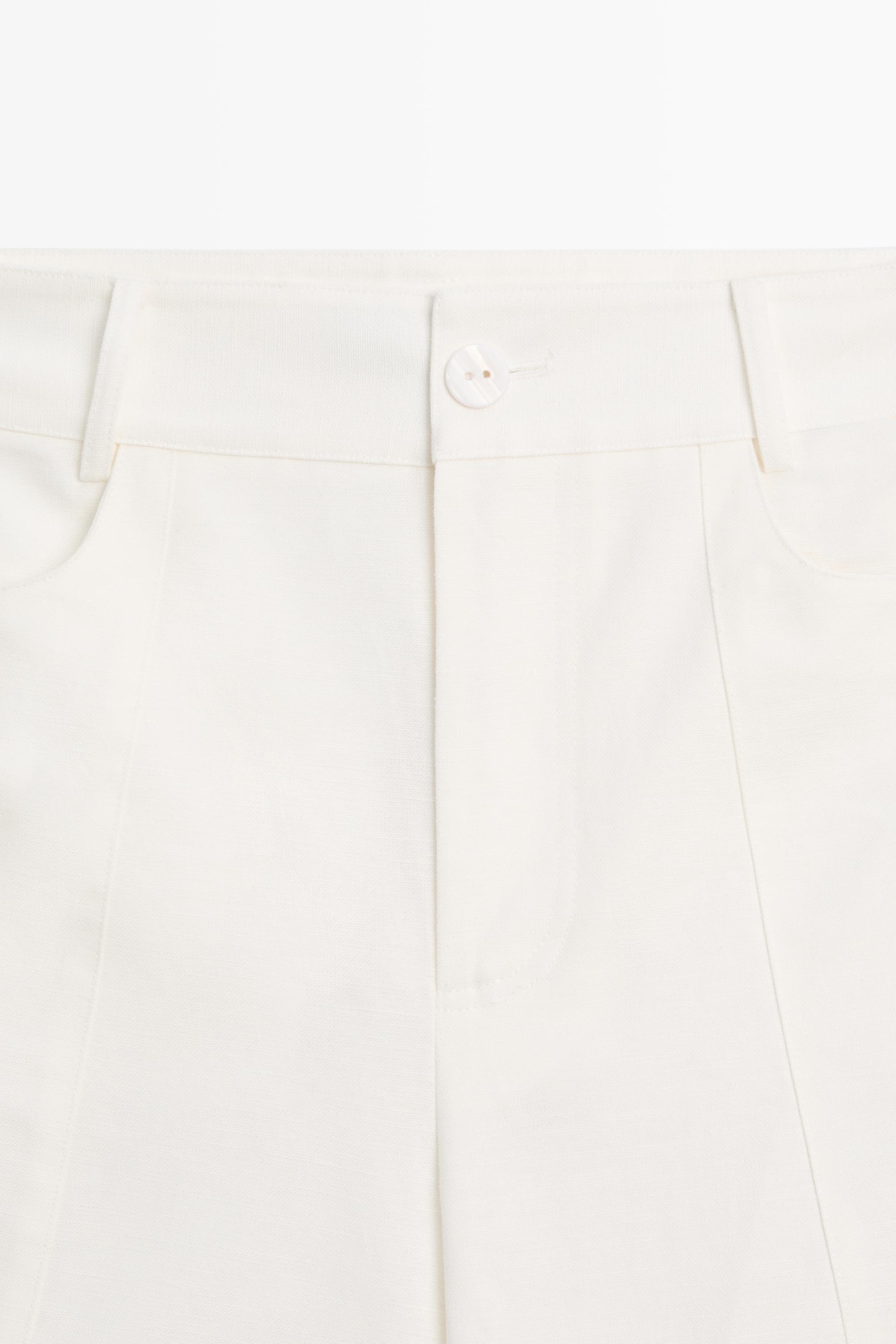 Cotton linen blend barrel fit pants
